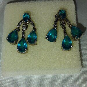 Capri quartz chandelier earrings in sterling silver